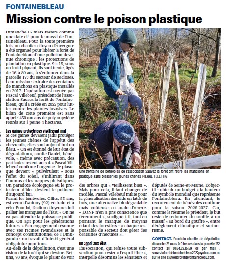 article lutte déchets plastique forêt de fontainebleau